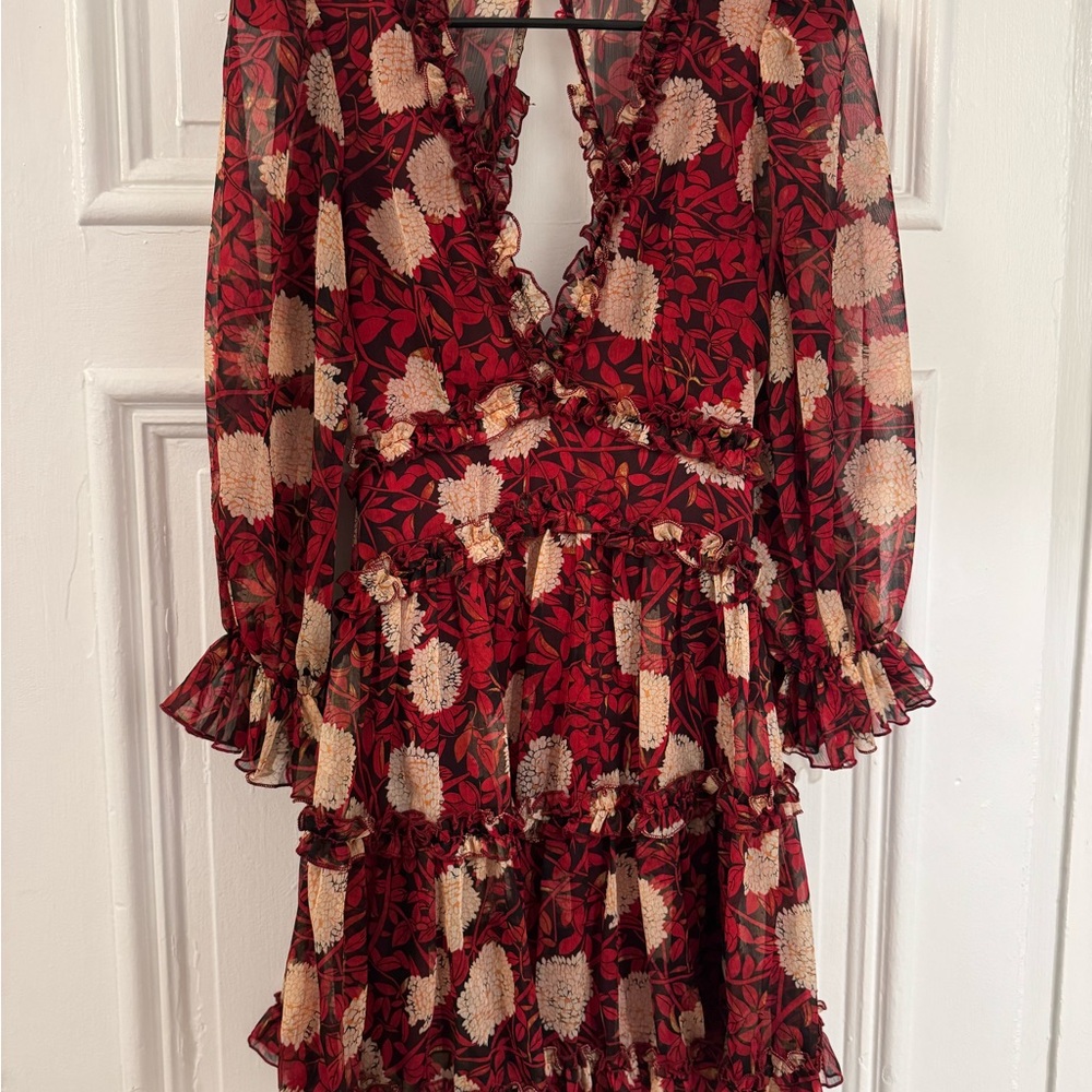 Saints + Secrets Red Ruffled Dress